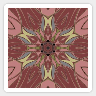 Cartoon Mandala Flower Pink and Yellow Sticker